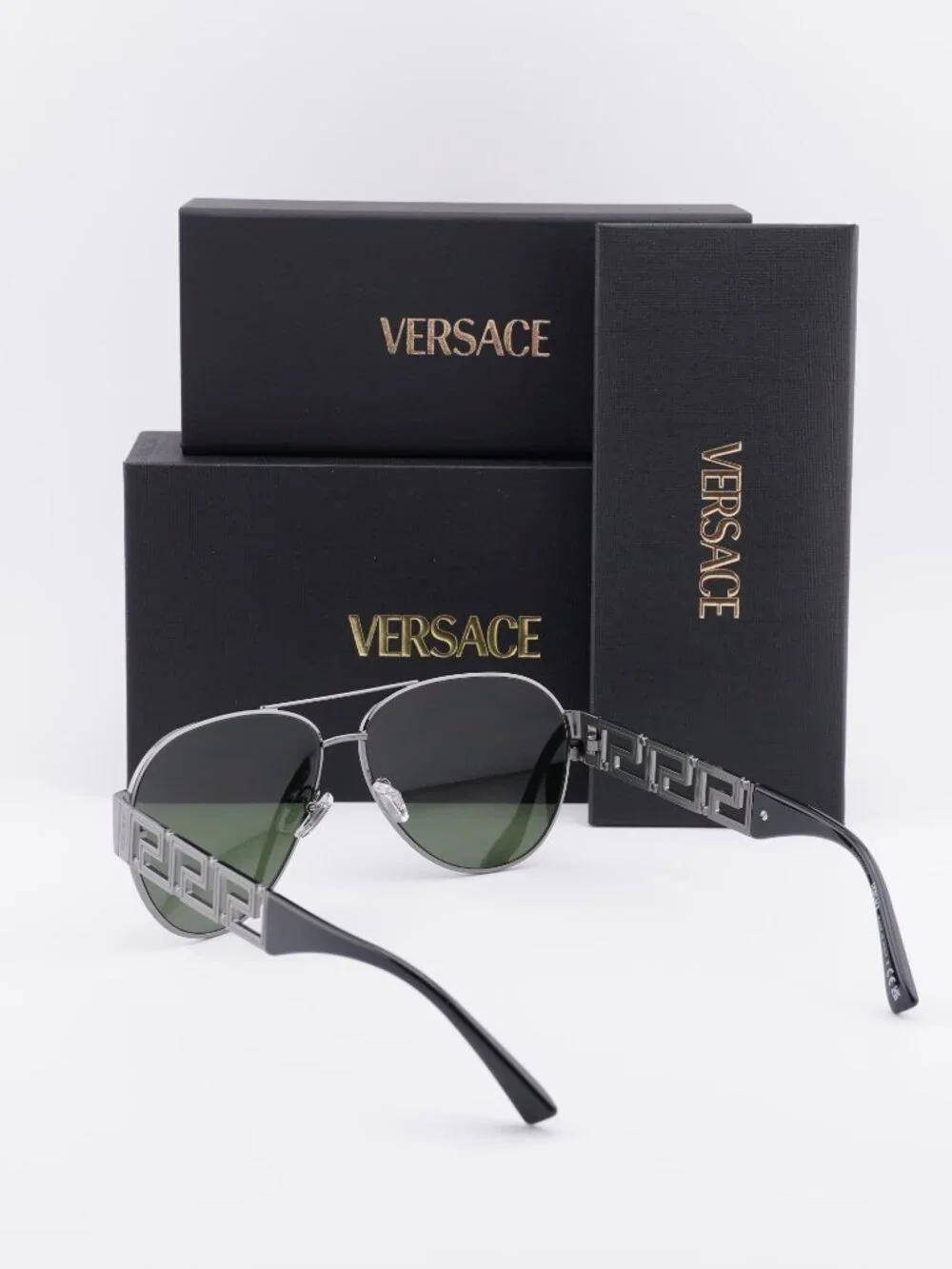 Versace VE2289 100071 Aviator Sunglasses – Gunmetal / Dark Green